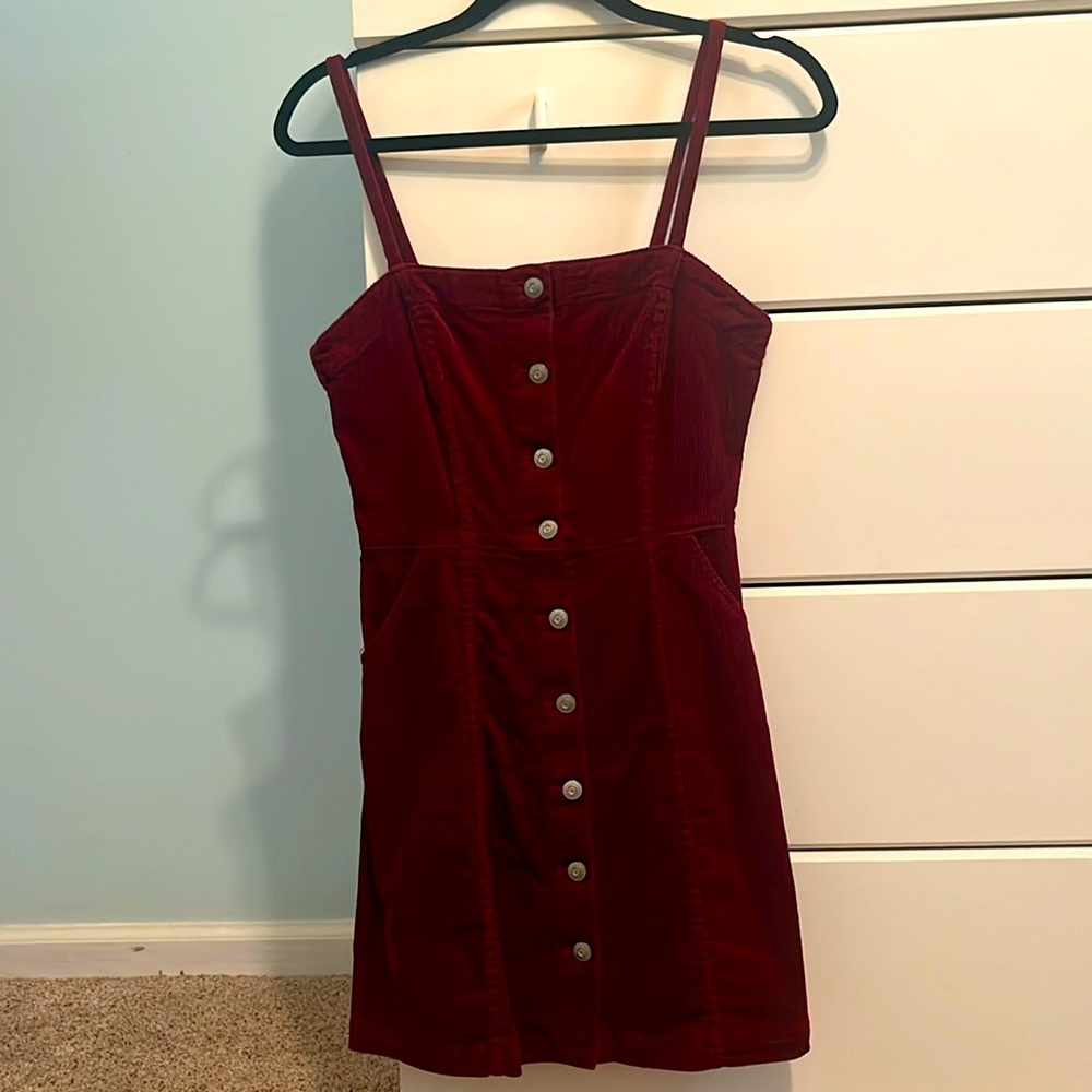 XS H&M Red Corduroy Dress